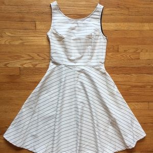 Amanda Moss A-Line White Striped Summer Dress